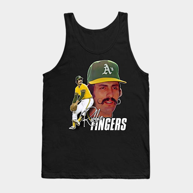 Retro Rollie Fingers Handlebar Tribute Tank Top by darklordpug